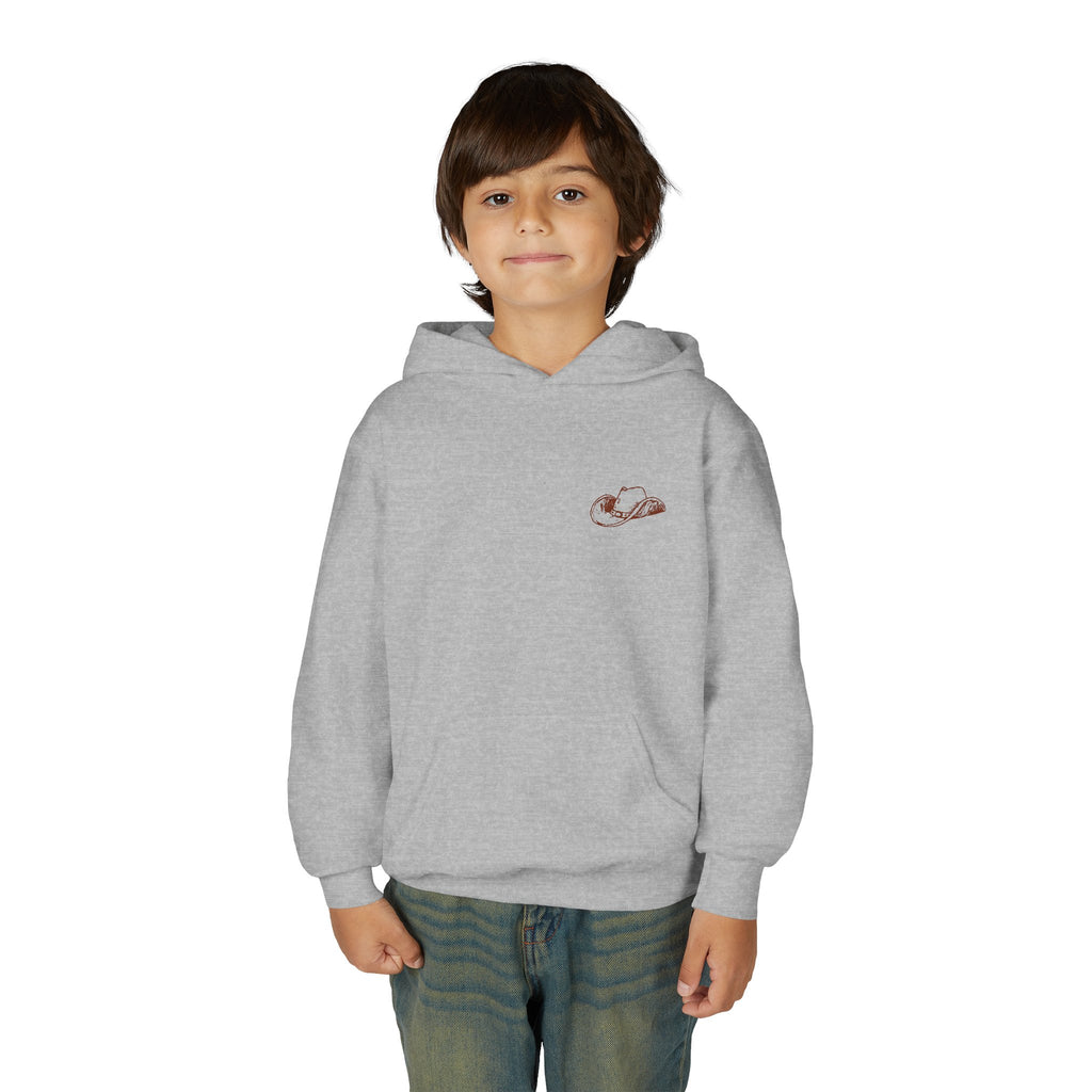 Ropin’ for Jesus – Youth Cowboy Hoodie (Heather Gray)