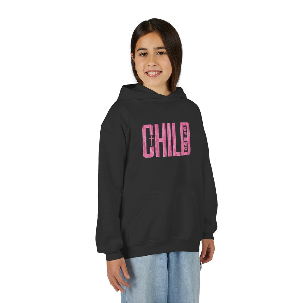 Pink Camo Child of God Youth Hoodie