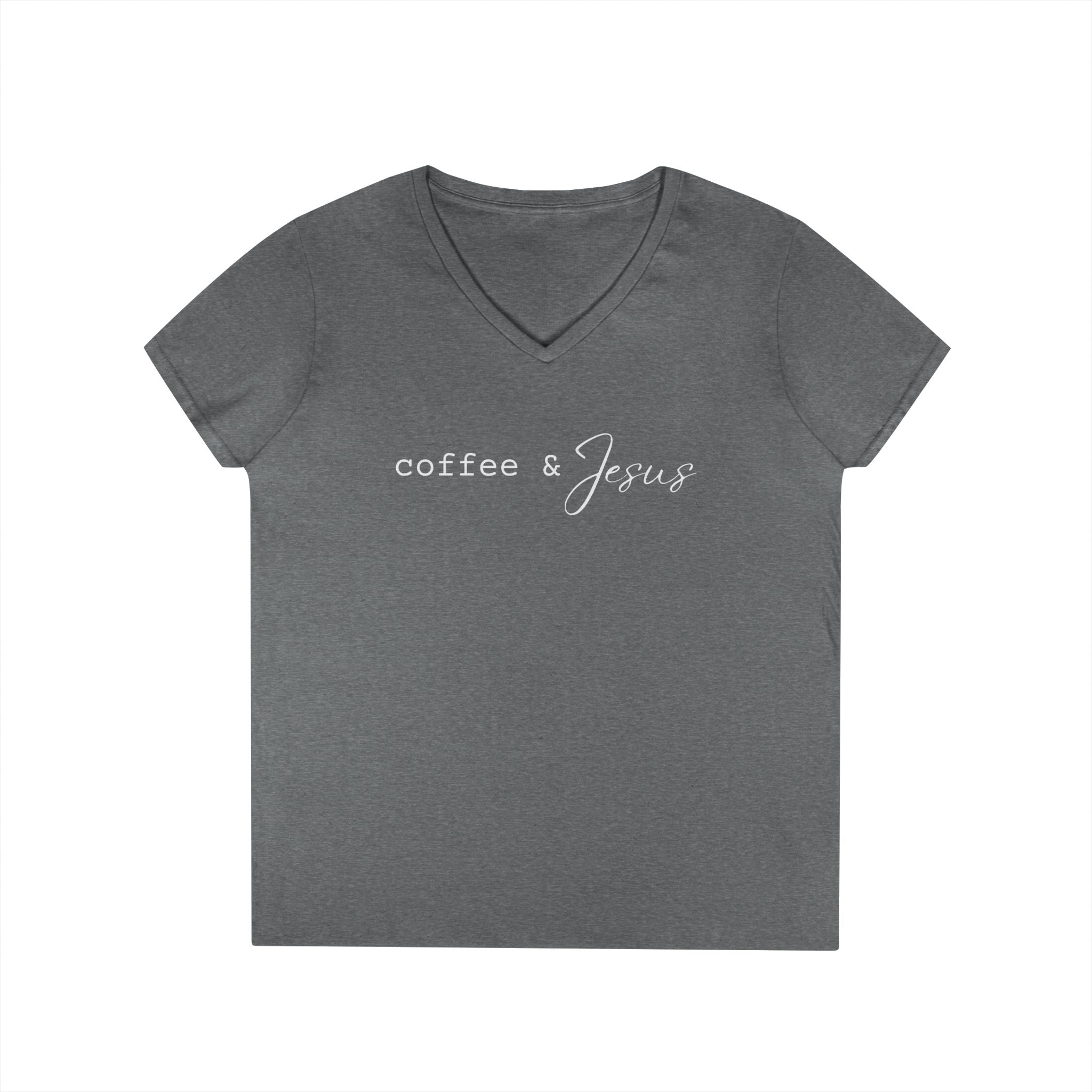 Coffee & Jesus V Neck Tee