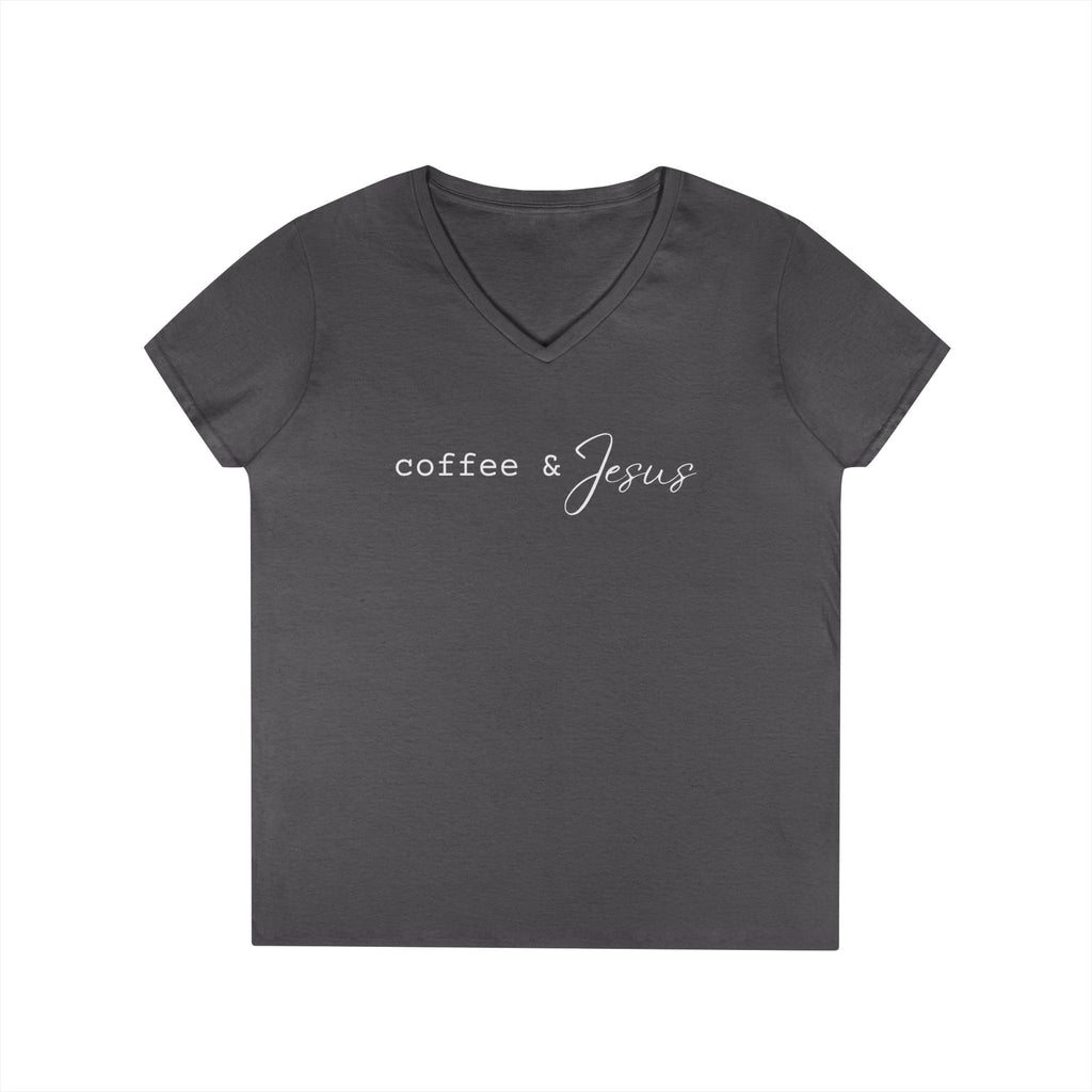 Coffee & Jesus V Neck Tee