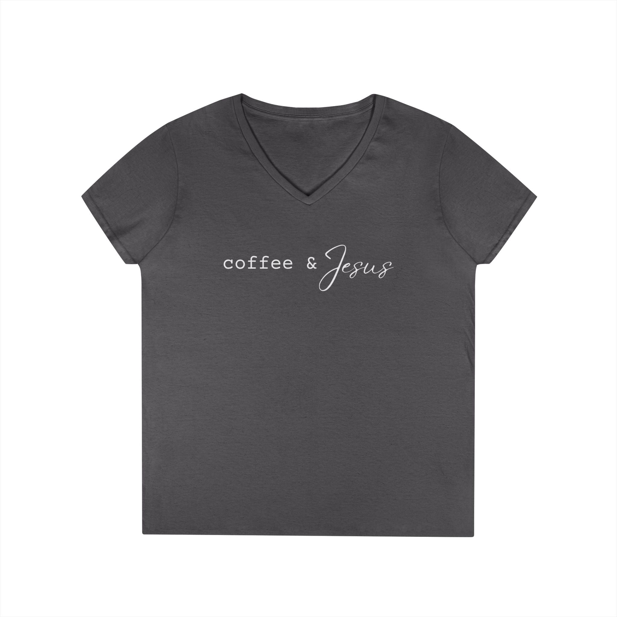 Coffee & Jesus V Neck Tee