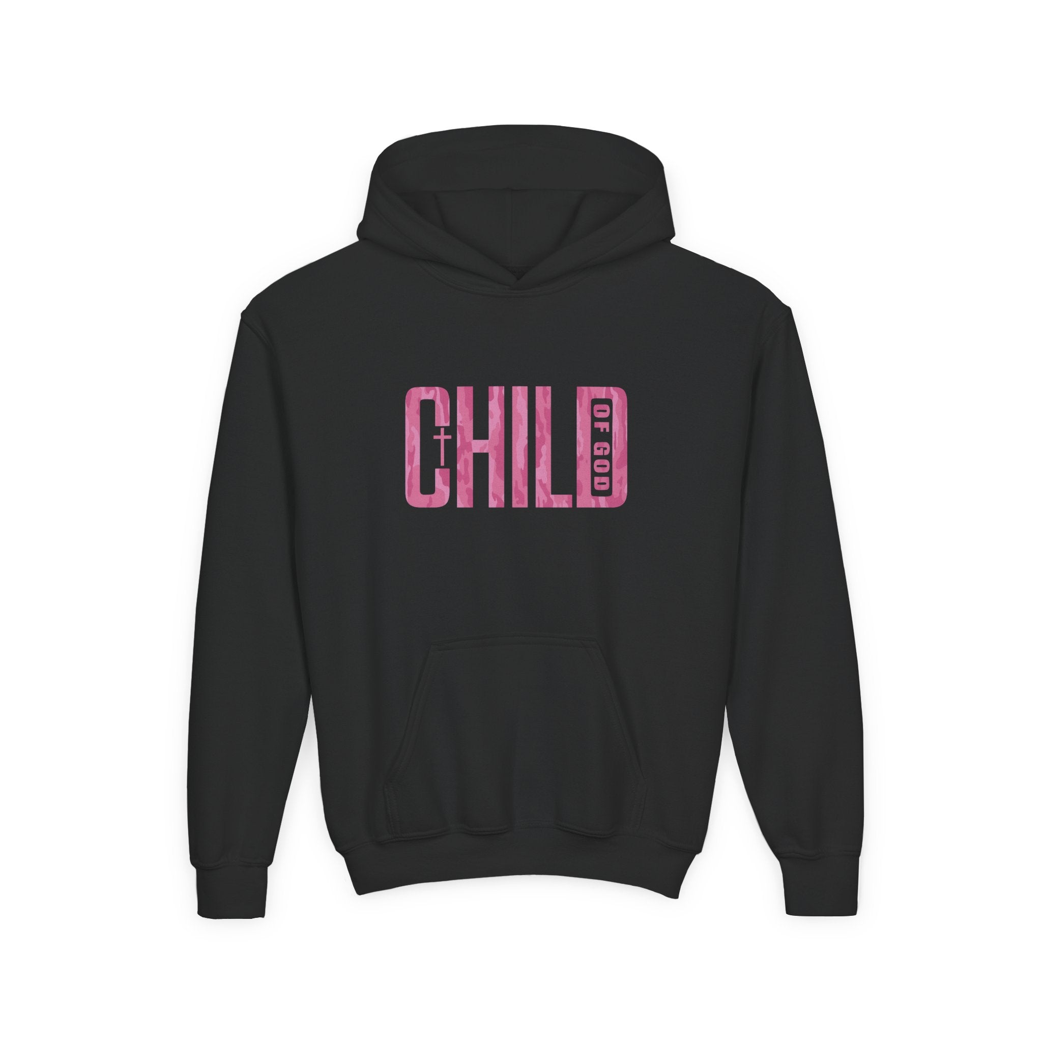 Pink Camo Child of God Youth Hoodie
