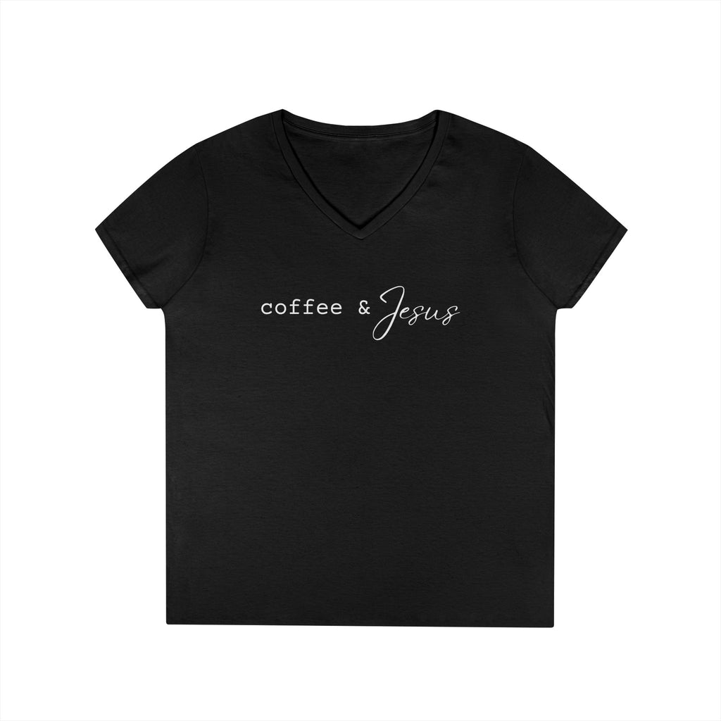 Coffee & Jesus V Neck Tee
