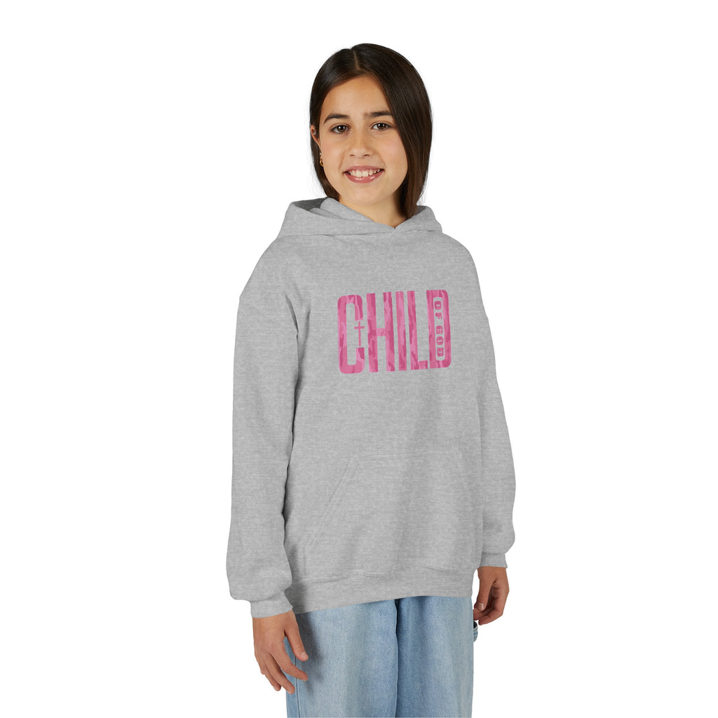 Pink Camo Child of God Youth Hoodie