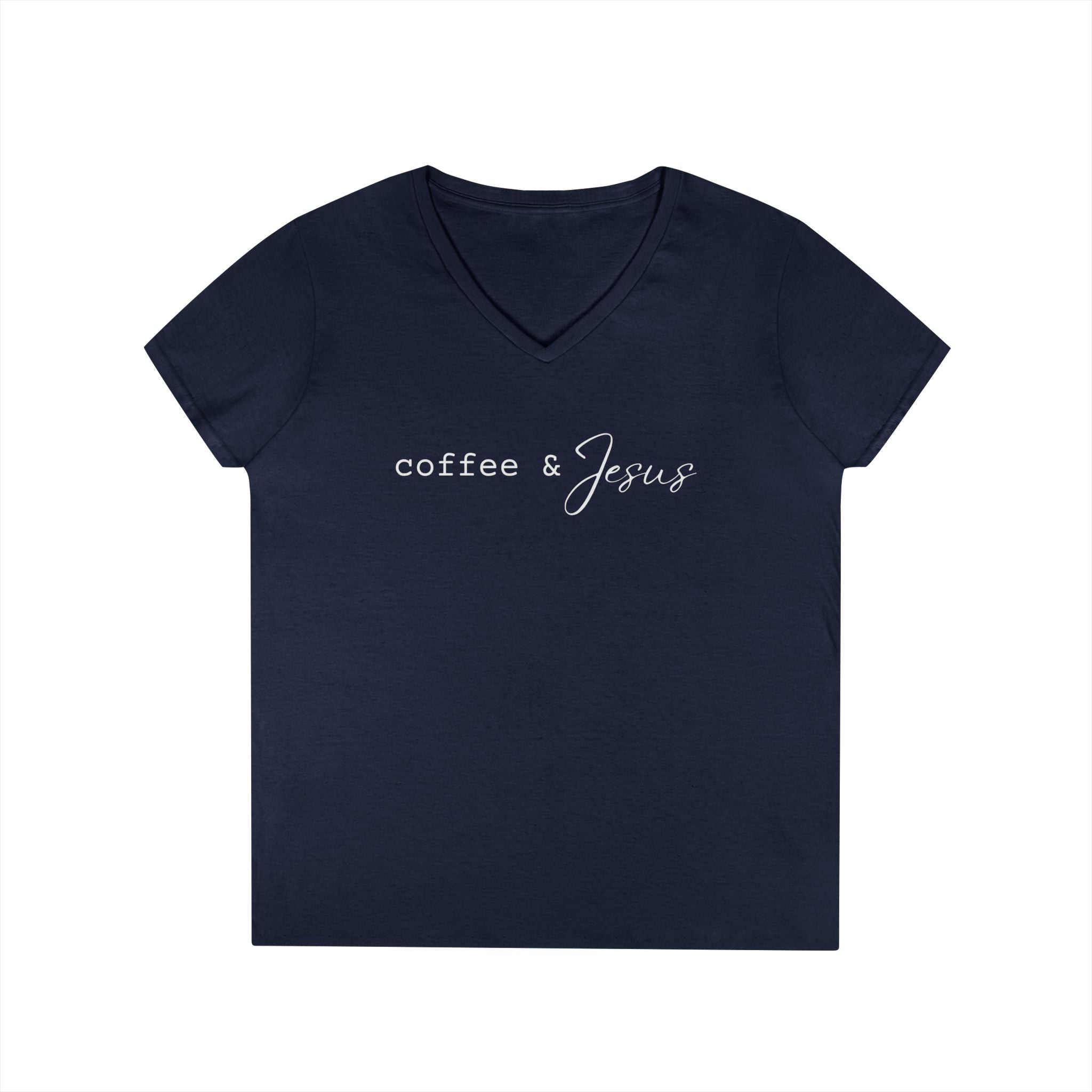 Coffee & Jesus V Neck Tee