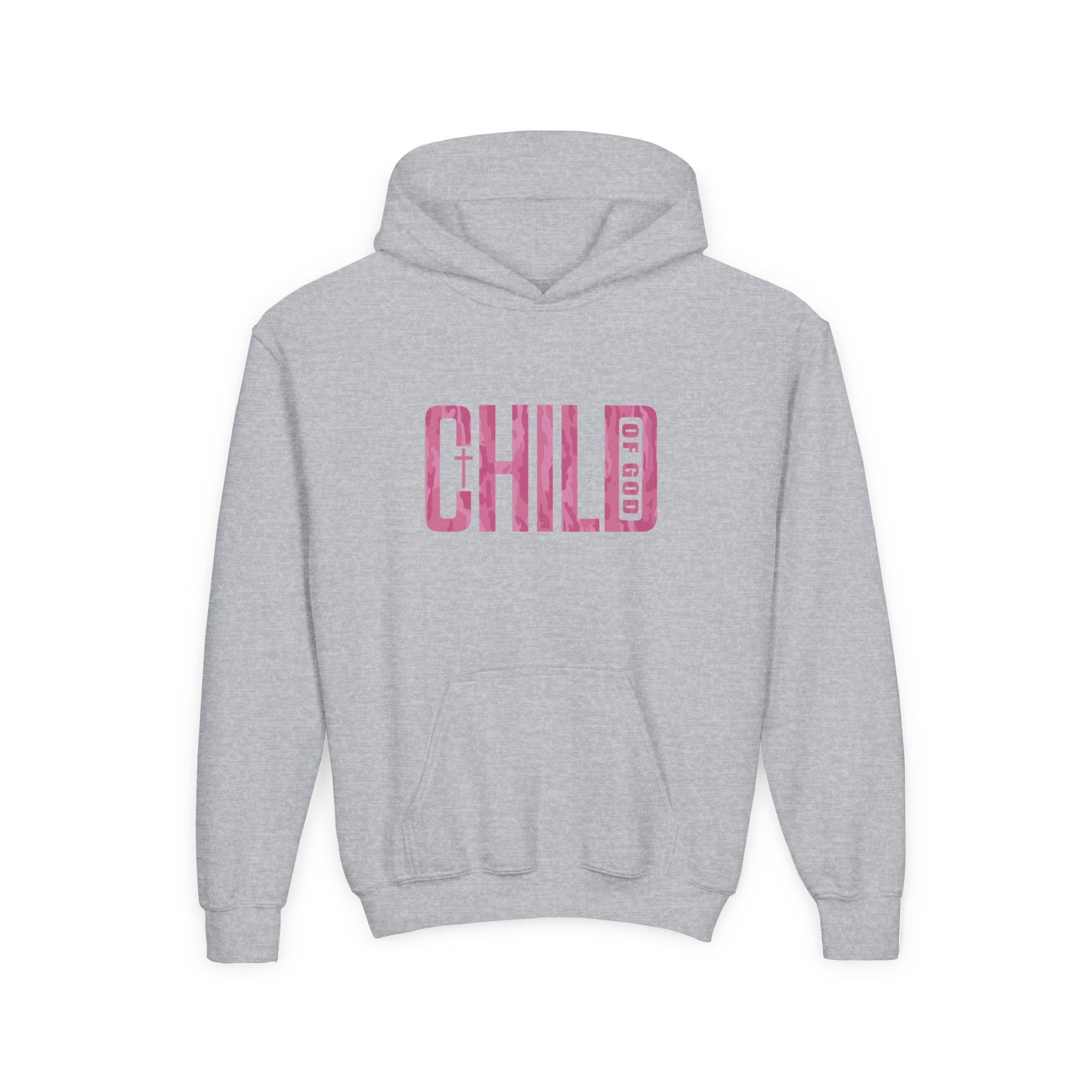 Pink Camo Child of God Youth Hoodie
