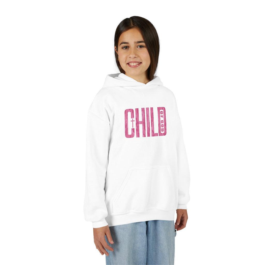 Pink Camo Child of God Youth Hoodie