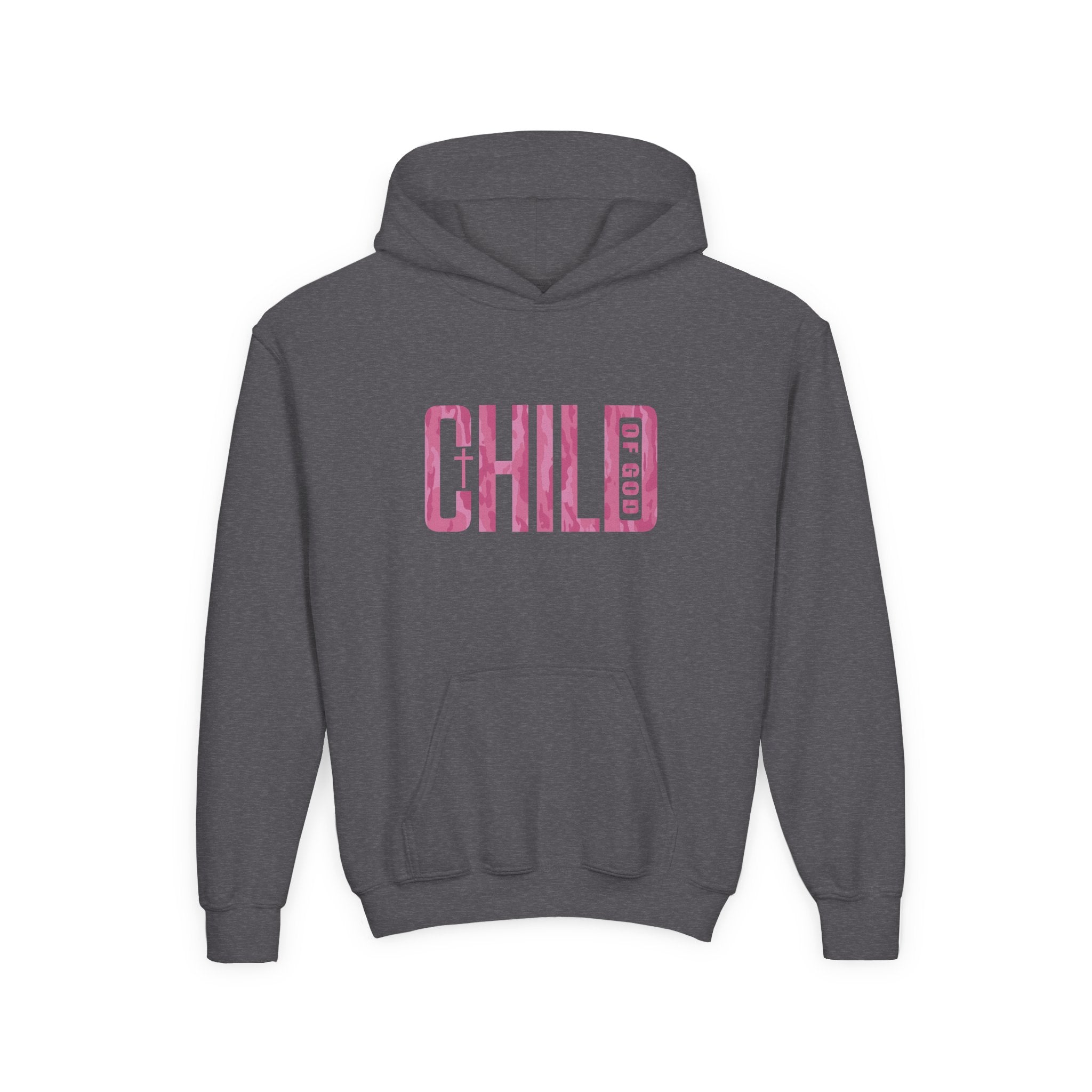 Pink Camo Child of God Youth Hoodie
