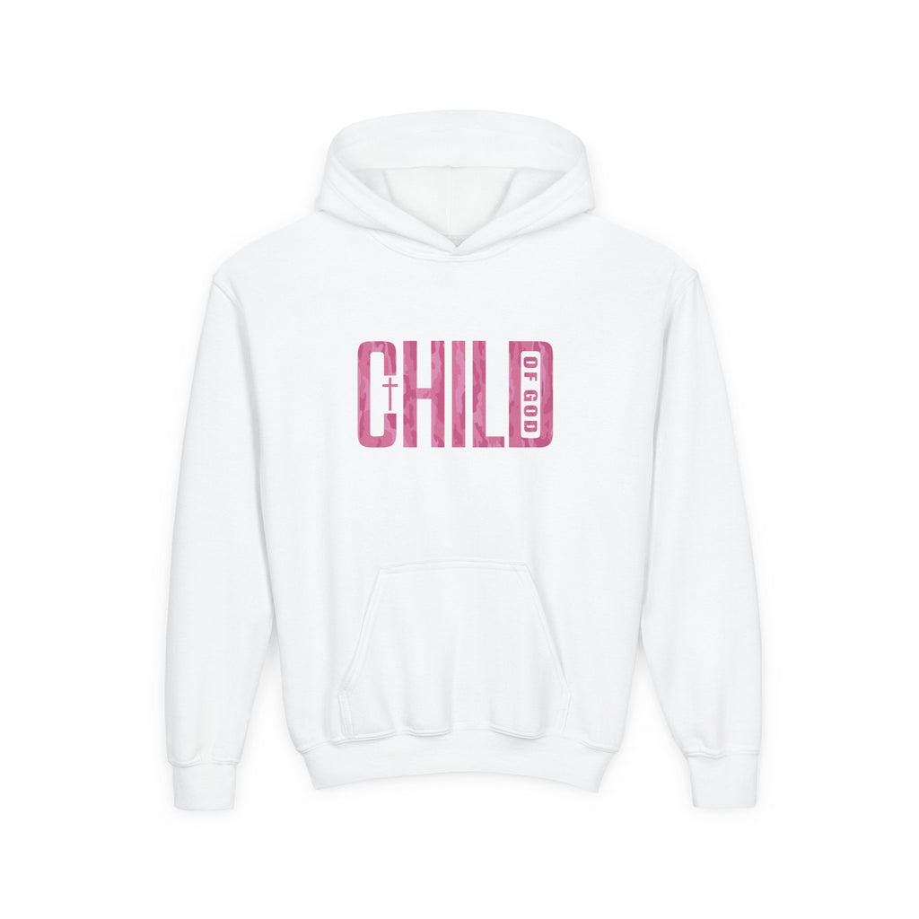 Pink Camo Child of God Youth Hoodie