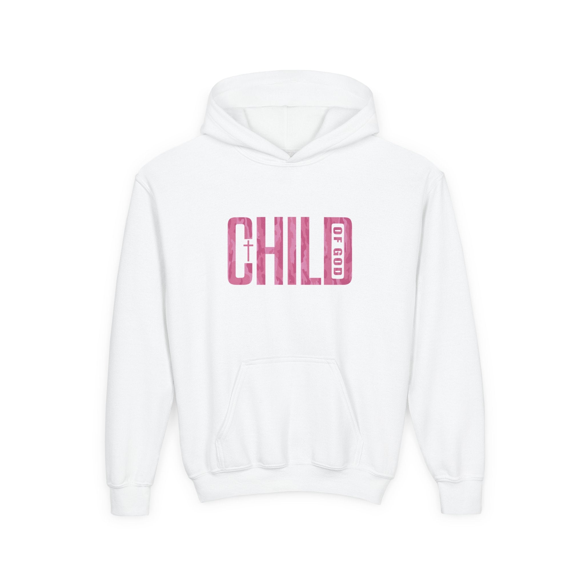 Pink Camo Child of God Youth Hoodie