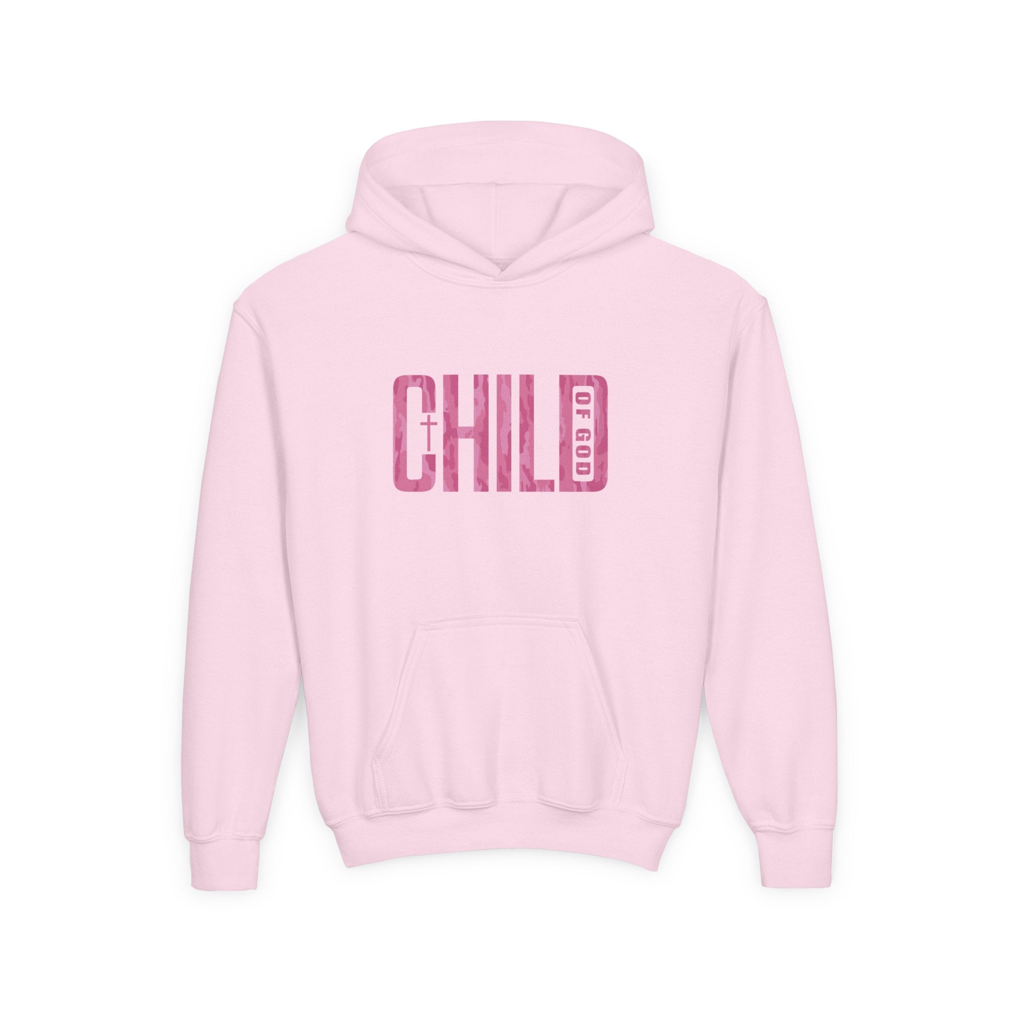 Pink Camo Child of God Youth Hoodie